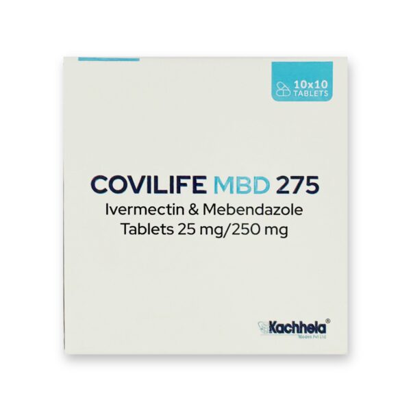 Ivermectin 25mg + Mebendazole 250mg Tablet (Covilife MBD – 275mg)